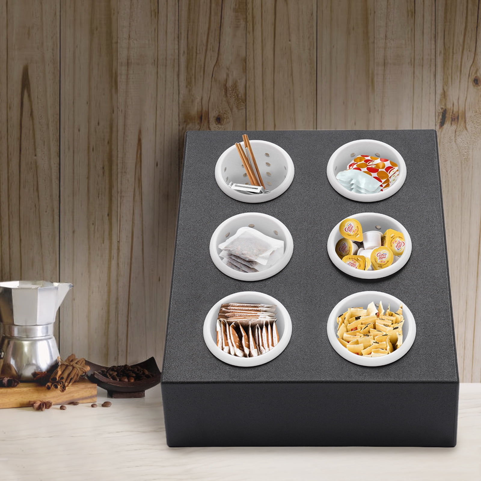 22.05lbs 6-Bin Utensil Rack Anti-Mold PP Office Restaurant Holder