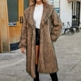thumbnail image 1 of Chaqueta larga y cálida para mujer, de invierno, con cuello en V liso, 1 of 9