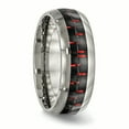 thumbnail image 4 of Bague d'Incrustation en Fibre de Carbone Noir/rouge Poli Titane 13 Dimensions, 4 of 6