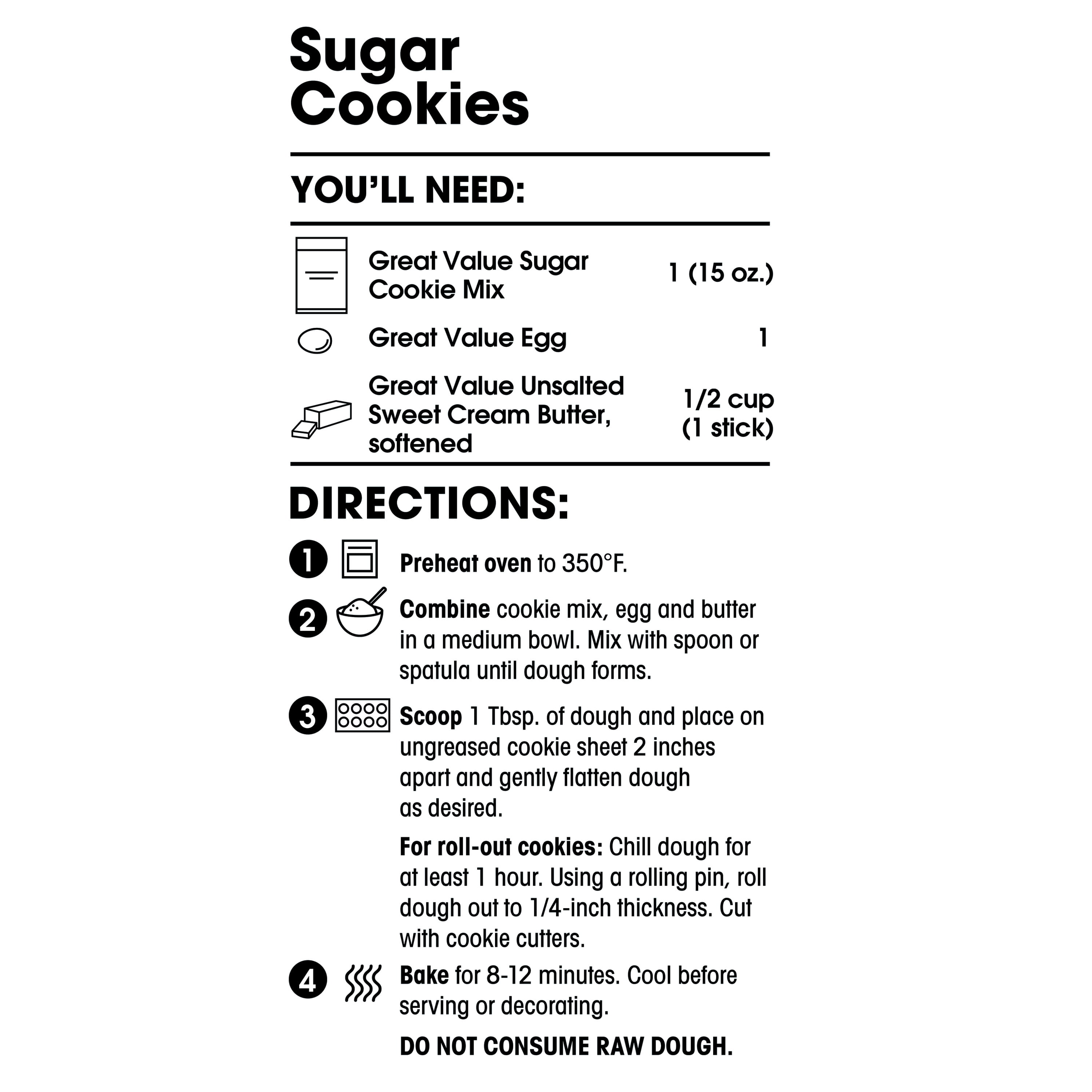 Great Value Sugar Cookie Mix, 15 oz