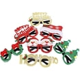 thumbnail image 3 of 12 piezas de anteojos de Navidad con purpurina, marcos de anteojos de fiesta, decoración navideña, anteojos de disfraces para fiestas de Navidad, recuerdos de vacaciones, cabina de fotos (talla única) Adepaton WRMH-1535, 3 of 7