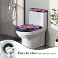 thumbnail image 4 of HELLHERO Colorful Butterflies and Cats Toilet Top Cover, Non-Slip Stretch Fit Polyester Fabric Bathroom Toilet Lid Cover Set, 4 of 7