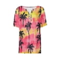 thumbnail image 4 of NuoCaiYun Summer Shirt T-Shirt, Women'S Hawaiian-Style Print Short Sleeve V-Neck Button-Up Pullover Fashionable Tops, 4 of 6