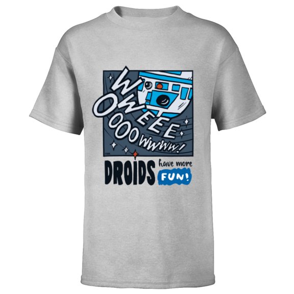 Star Wars R2-D2 Droids Have More Fun - Short Sleeve T-Shirt for Kids - Customized-Athletic Heather