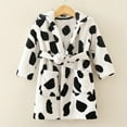 thumbnail image 2 of Karoyedx Robe for Kids Boys Fleece Robe Hooded Plush Soft Fuzzy Bathrobe for Kids Cozy Warm Sleepwear Gift Black Size,4-5 Years, 2 of 3