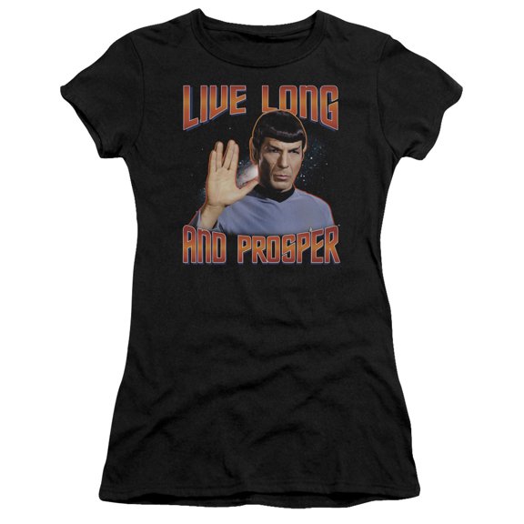 St Original Live Long And Prosper Junior Women's Sheer T-Shirt Black