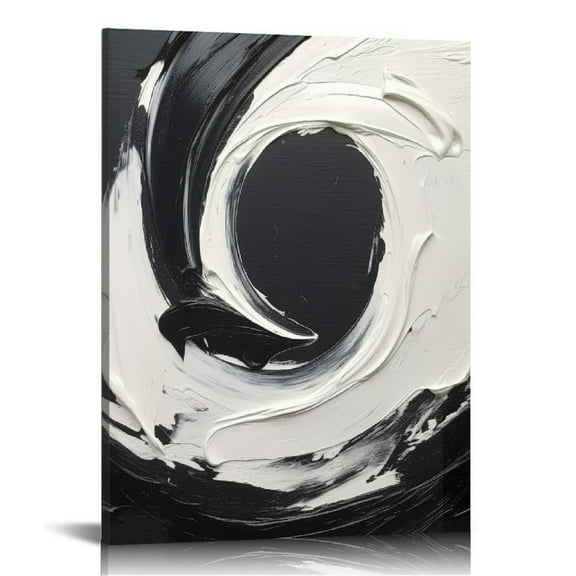 ONETECH Black and White Abstract Canvas Wall Art Modern Texture Painting Minimalist Abstract Prints Poster Black and White Texture Canvas Picture Modern Black and White Abstract Artwork  No Frame