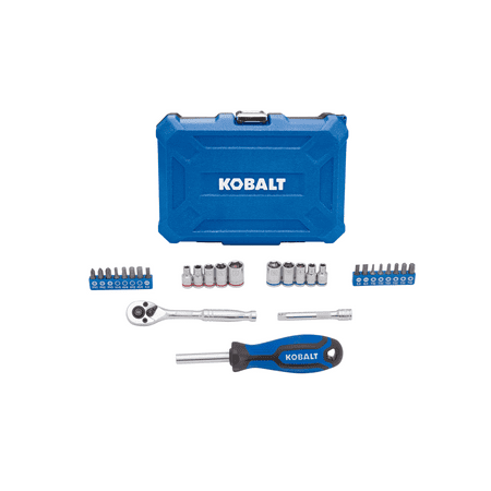 Kobalt 29-Piece Standard (SAE) and Metric Polished Chrome Mechanics Tool Set with Hard Case