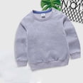 thumbnail image 3 of Jalioing Kids Cotton Sweatshirt Solid Color Crew Neck Long Sleeve Basic Pullover Shirt Boys Girls Casual Tops, 3 of 4