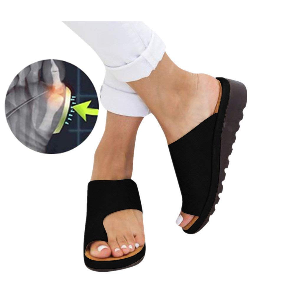 AIHOU Sandals for Women Casual Summer Chunky Heels Zippered Wedge Sandals Beach Flip Flops Outdoor Fashion Walking Shoes 