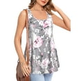 thumbnail image 2 of FLYCURVY Plus Size Tank Tops with Built in Bras for Women Sleeveless Casual Floral Print Cami, 2 of 7