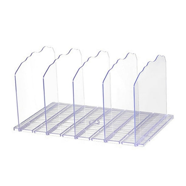 Separador de estantes para dormitorios, salas de manualidades, armarios del hogar, separadores de estantes, divisores 5 filas y claro