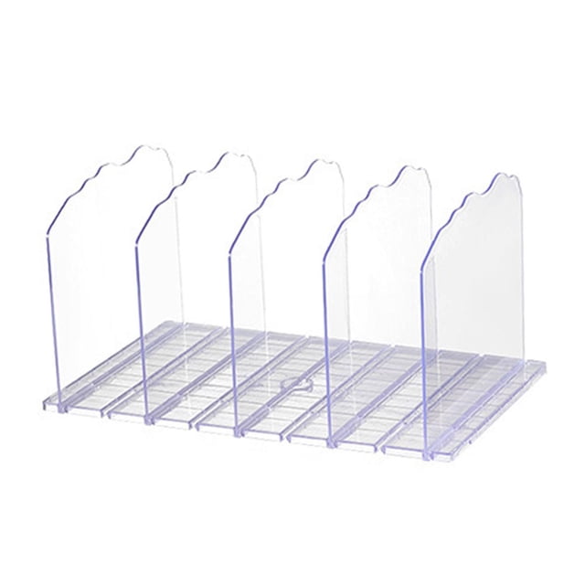 Organizador divisor de estantes, divisores de estantes de armario para dormitorios, salas de manualidades, práctico divisor organizador de armario 5 filas y claro