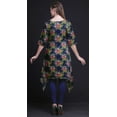 thumbnail image 4 of Bimba Blue Leaves & Peony Floral Printed Asymmetrical Kurti Tops For Women Indian Summer Dress Tunic Small, 4 of 6