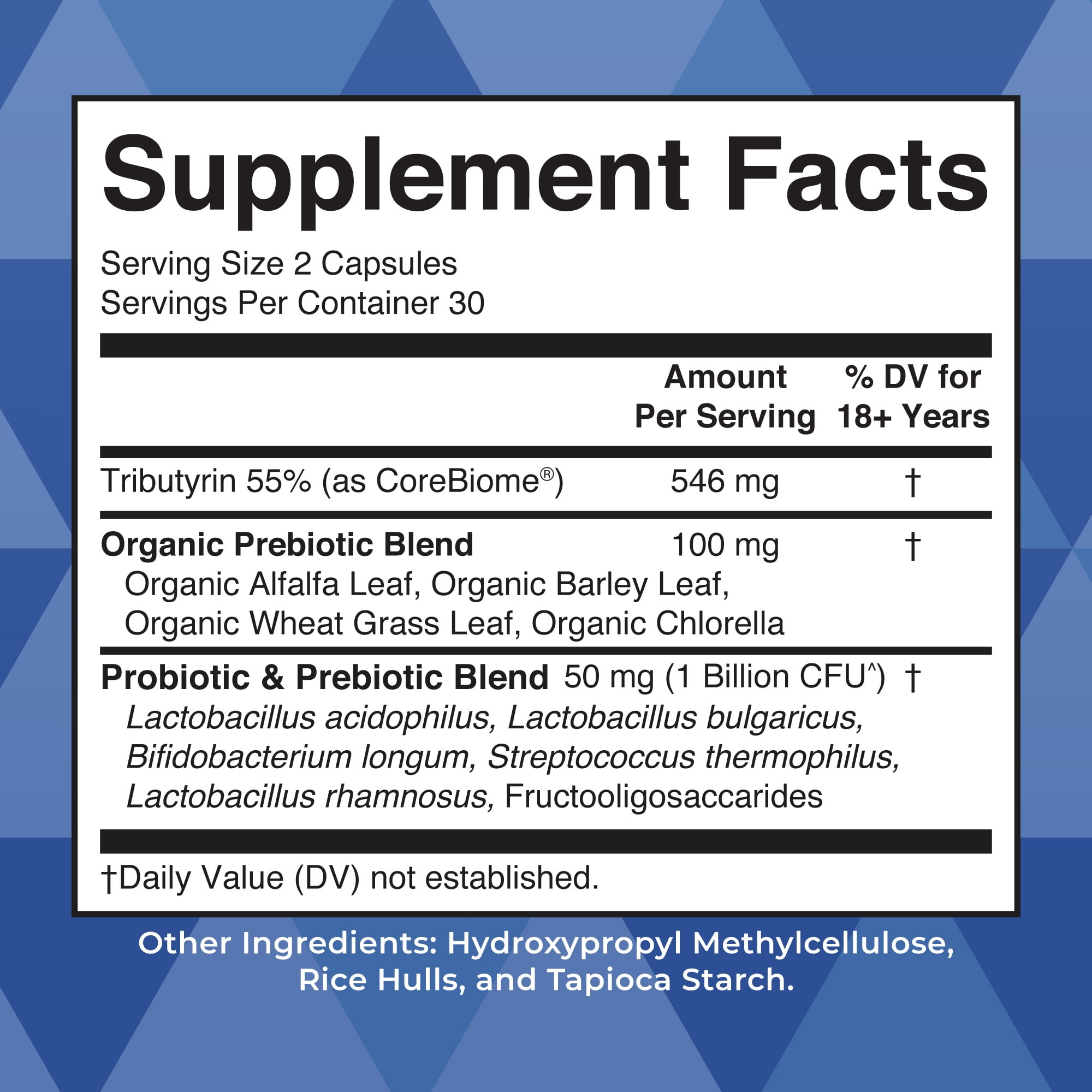 MaryRuth's 3-in-1 Complete Gut Health SCFA Butyrate Capsules Vegan Dairy-Free for Digestive Health, Unisex, Adults Ages 18+, 60 Count