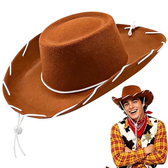 Adult Western Sheriff Costume Hat – Classic Cowboy Hat for Men & Women – 1950s Rancher Style, Brown