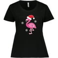 thumbnail image 3 of Inktastic Christmas Holiday Cute Flamingo Women's Plus Size T-Shirt, 3 of 5