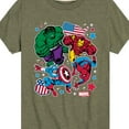 thumbnail image 3 of Marvel The Avengers - America Stickers Style - Toddler And Youth Short Sleeve Graphic T-Shirt, 3 of 5
