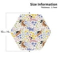 thumbnail image 3 of Pofeuu Floral Puppy Print Leather Coasters Set of 6, Round Cups Mugs Mat Pad for Home Kitchen Heat Resistant Drink Coasters,Hexagon, 3 of 7