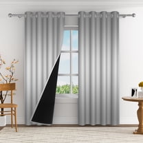 Aofoto Solid Blackout Curtain for Living Room, 2 Panel, Gray, 42" W x 84"L