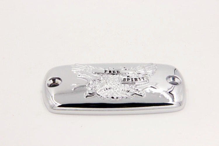HTT-MOTOR Chrome Brake Fluid Reservoir Cap Cover 'Free Spirit' Eagle Engraved For Honda Valkyrie/ Goldwing 1500 / Goldwing 1800 / VTX1800