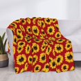 thumbnail image 3 of Fotbe Sunflowers On Red Manta de Franela con Estampado, Manta Ultrasuave para Cama, Sofá, Auto, Hipoalergénica y Antibolitas-60"x50", 3 of 6