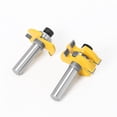 thumbnail image 2 of 2-Piece Woodworking Milling Cutter Set with 1/2 Handle - Includes 3-Tooth T-Shape Router Bit (1/4*35) - Durable Carbide Tools for Tenon Joints, Precision Cutting & Detailed Woodwork - Ideal for, 2 of 5