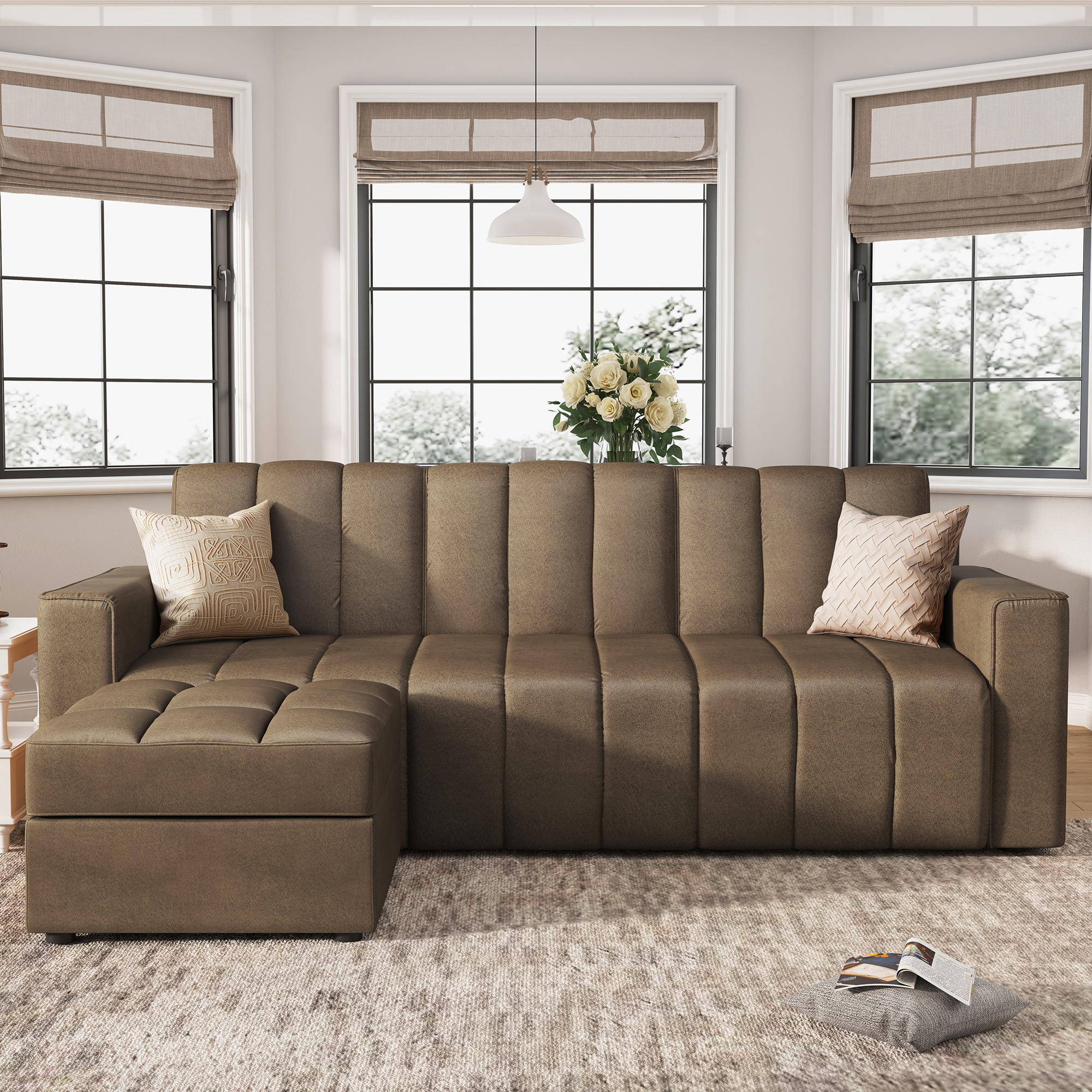 HONBAY Modular Sectional Sofa L Shaped Couch 3Seat Sofa with