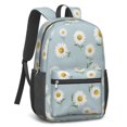 thumbnail image 2 of Daisy Pioneer Flower Blue Pattern 17" School Backpacks for Teens,Waterproof Oxford Fabric,S-Shape Padded Straps for School,Travel,Hiking,Camping, 2 of 6