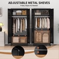 thumbnail image 4 of SteeLoong Adult Modern Steel Armoire,Wardrobe Storage Closet with 2 Doors and Shelves,Black Clothes Storage Cabinet with Hanging Rod, 4 of 8