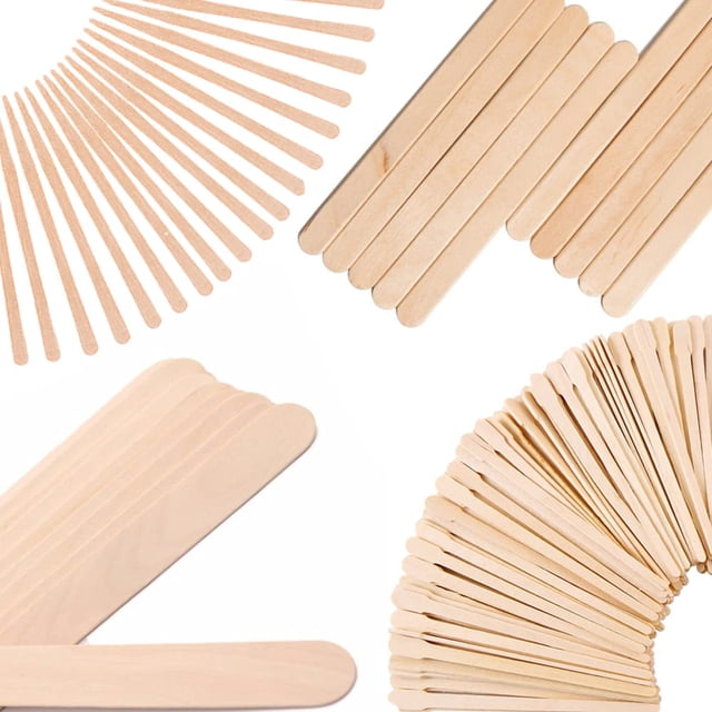 Palitos de cera Mibly, 4 estilos, 300 piezas surtidas de madera