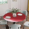thumbnail image 6 of Modern Red Gradient Stripe Round Fitted Tablecloth with Elastic Edge,Waterproof Table Cloth Fits Tables Up to 55"-60",Wipeable Washable Table Cover for Indoor Outdoor Dinning,Ocean Wave Ombre Theme, 6 of 9