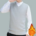 thumbnail image 3 of Jersey grueso con forro polar de estilo coreano informal de invierno para hombre, suéter con cuello en V, chaleco, chaleco para hombre, 3 of 5
