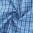thumbnail image 3 of Bienzoe Boy's Cotton Plaid Roll Up Button Down Sports Shirts Blue/Azure 11/12, 3 of 9