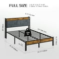 thumbnail image 3 of Bexfil Full Size Platform Bed Frame with Storage Headboard, LED Bed Frame with Charging Station, Heavy Duty Metal, Noise-Free, No Box Spring Needed, Easy Assembly, 3 of 6
