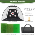 thumbnail image 2 of golf net 10×7-foot golf simulator aid net practice mat, suitable for backyard driving and chipping practice swings, complete with target mat and ball, for indoor and outdoor use, 2 of 6