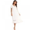 thumbnail image 3 of Chemise de Nuit en Coton pour Femmes, Nuisette, Robe de Sommeil Victorienne pour Dames, Robe, Pyjama, Chaise Longue, 3 of 8