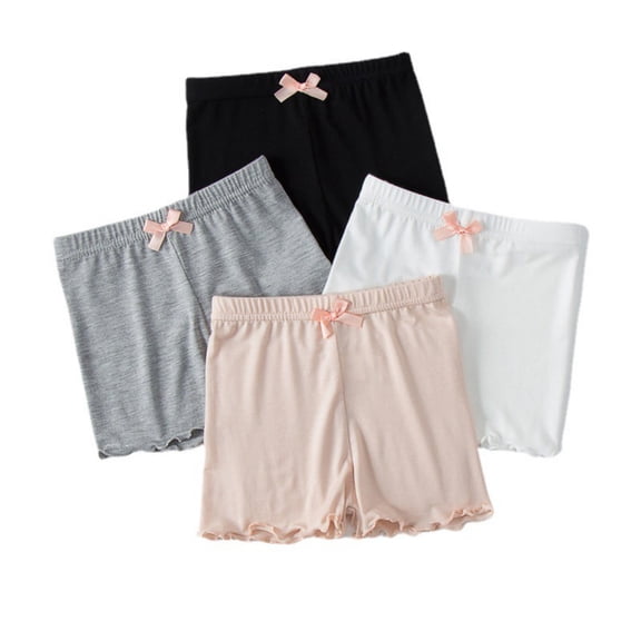 4-Pack Toddler Girls Shorts Under Dress Dance Bike Shorts Kids Stretchy Safety Legging Panties for Gym Sports Play or Underdress 3-10 Years