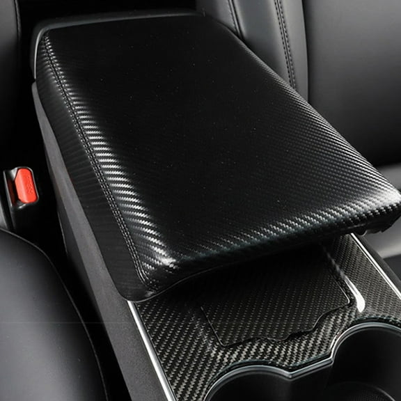 For Tesla for Model 3 Y Car Central Control Armrest Box Leather Protective Cover Auto Accessories