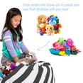 thumbnail image 3 of Posh Creations Bean Bag Stuffable Cover - Toy Organizer, Soft Cover, Kids, 3 ft, Gray Stripes, 3 of 3