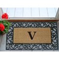 thumbnail image 5 of Nedia Home Acanthus Border with Rubber/Coir Doormat, 22 by 36-Inch, Monogrammed V, 5 of 5