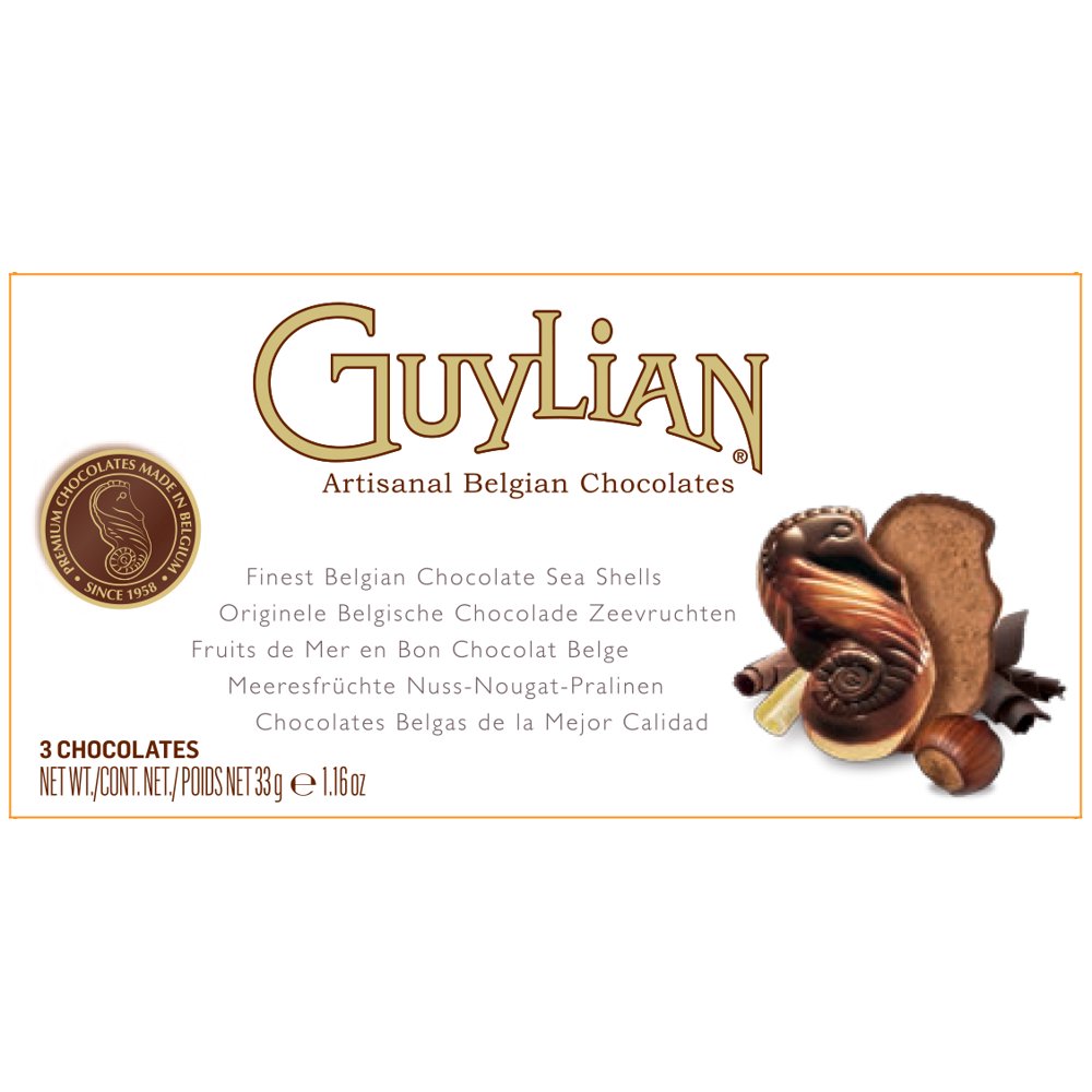 Guylian Belgian 3Piece Artisanal Chocolate Seashell Truffles w