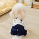 thumbnail image 3 of Sudadera de cuatro patas estilo universitario para cachorros, ropa de invierno de peluche, ropa cálida para gatos y mascotas, monos suaves para bichón frisé, 3 of 4