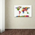 thumbnail image 3 of Michael Tompsett 'Map of the World Watercolor' Canvas Art, 3 of 4