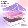 thumbnail image 2 of Universal Cute Shockproof Case with Shoulder Strap for iPad Air 11" (M2/M3/M4), iPad Air 10.9" (4th/5th Gen), iPad Pro 11" (1st/2nd/3rd/4th Gen), with Kickstand Handle, Pencil Holder Loop, Purple, 2 of 12