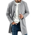 thumbnail image 2 of Abomasnow Men's Mid-Length Trench Coats Slim Fit Single Breasted High Neck Overcoat Winter Warm Windbreaker Jackets, 2 of 7