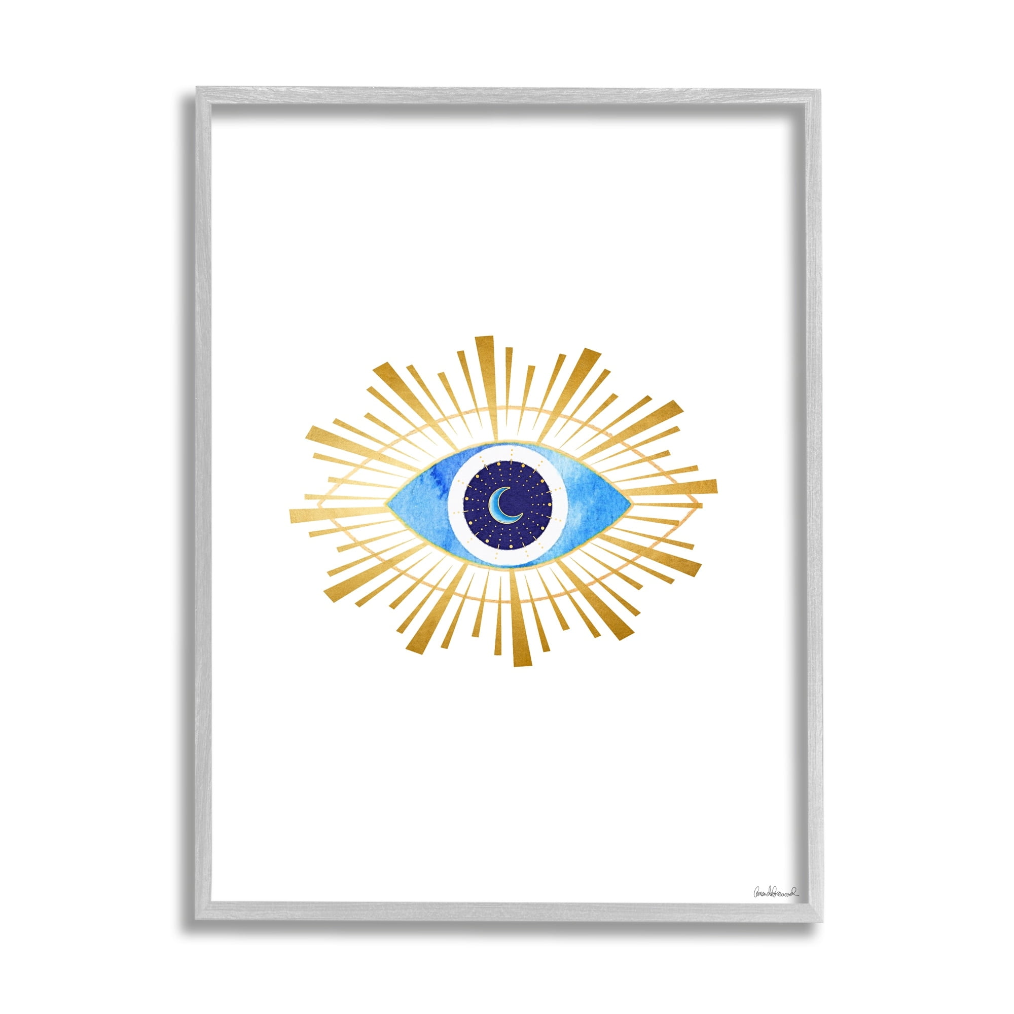 Stupell Industries Eye of Providence Radiant Abstract Shapes Crescent Moon, 24 x 30, Design by Amanda Greenwood
