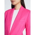 thumbnail image 4 of Scoop Women's and Women's Plus One Button Linen Blend Blazer, Sizes XS-4X, 4 of 4