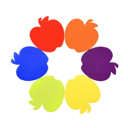 12pcs Carpet Sticker Positioning Mark Sticker Apple Shape Creative Durable for Home (Red Orange Yellow Green Blue and Purple)