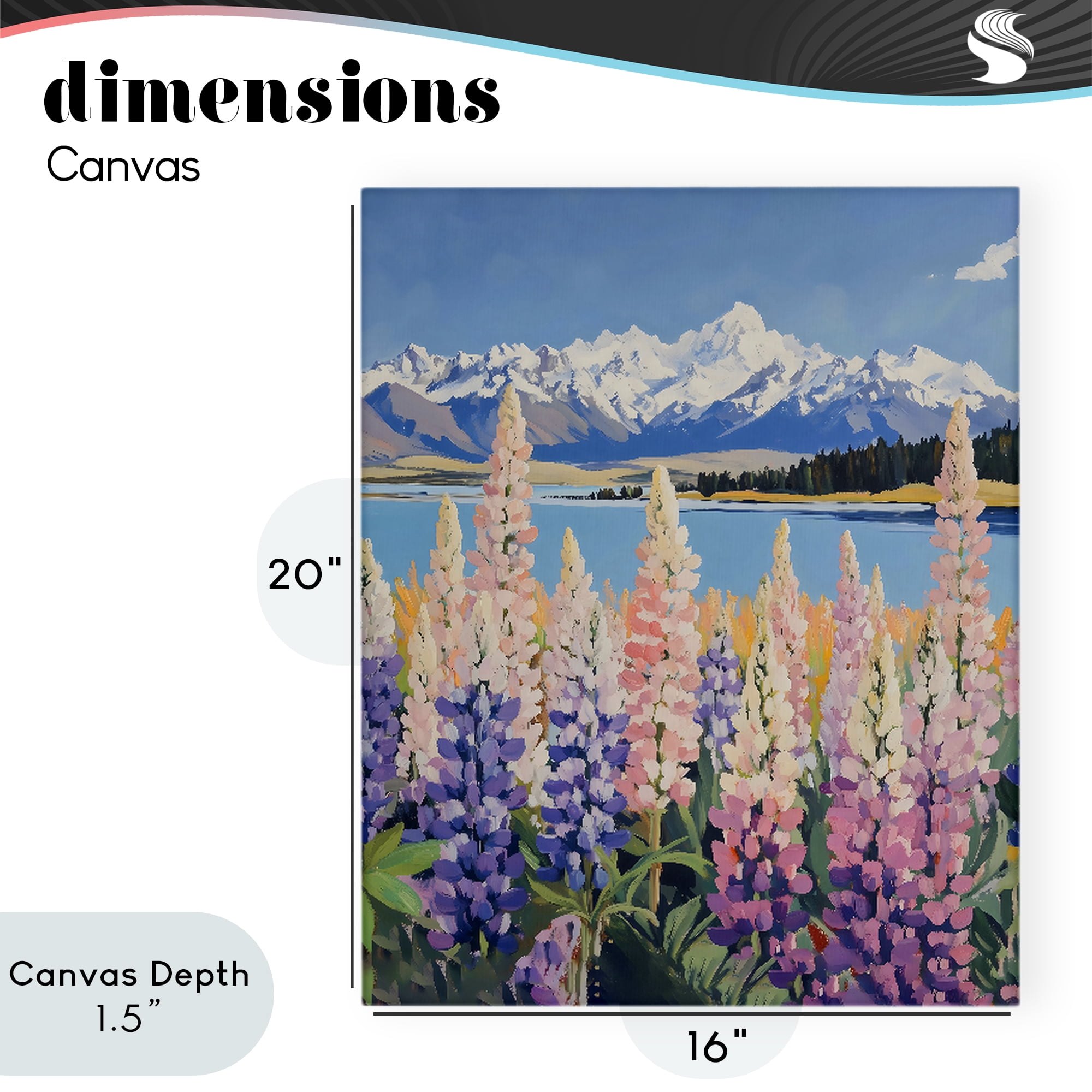 Stupell Industries Mountains & Wildflowers by Lake Canvas Wall Art, design by The Prints Vibe